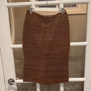 Vintage Chaiken Brown Weaved Leather Women's Pencil Skirt size 6